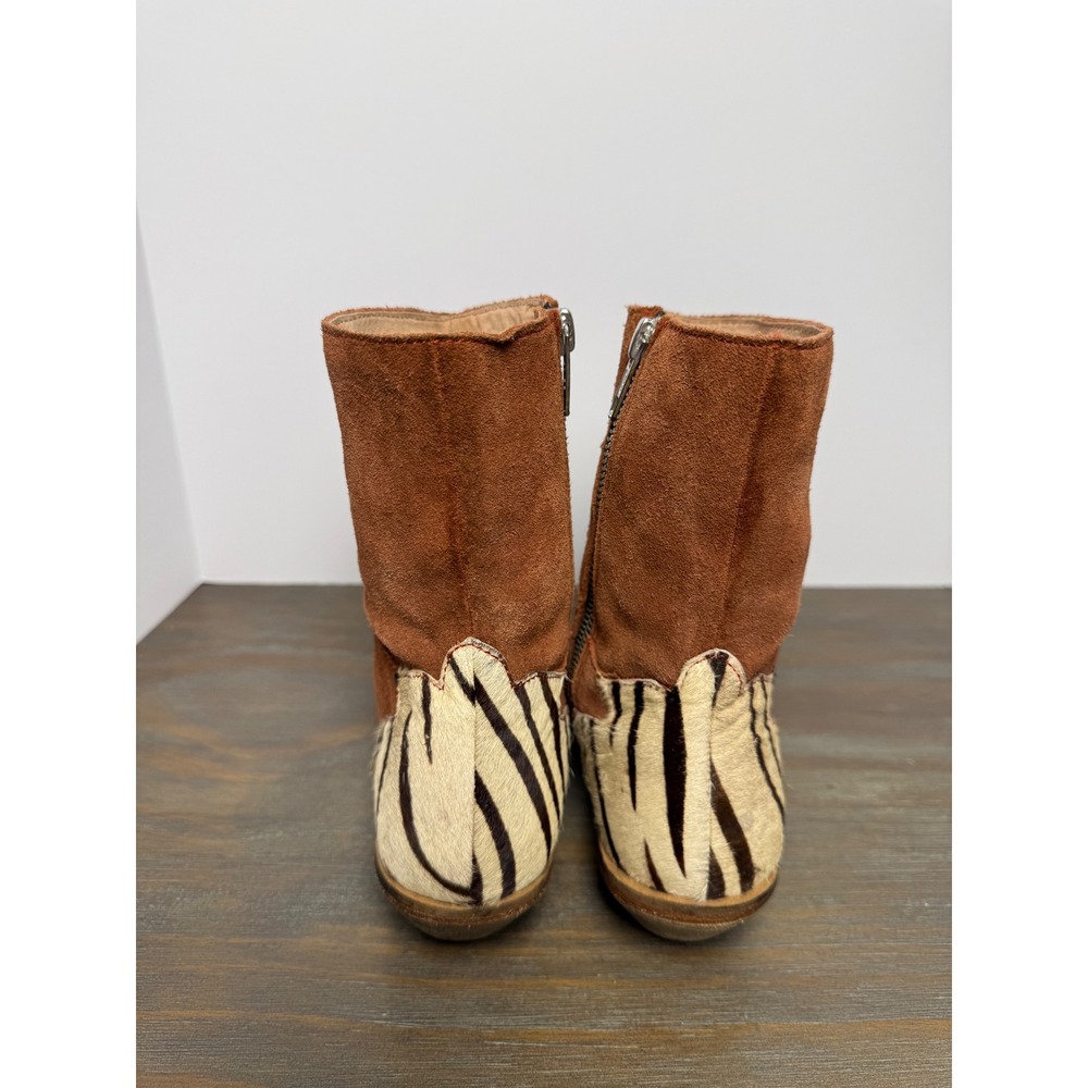 Free People Last Outlaw Calf Hair Ankle Boots Zebra Western 37 / US 6.5 Boho - Picture 8 of 11
